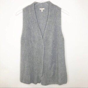 Talbots | Gray Cable Knit Open Cardigan Sleeveless Sweater Size SP